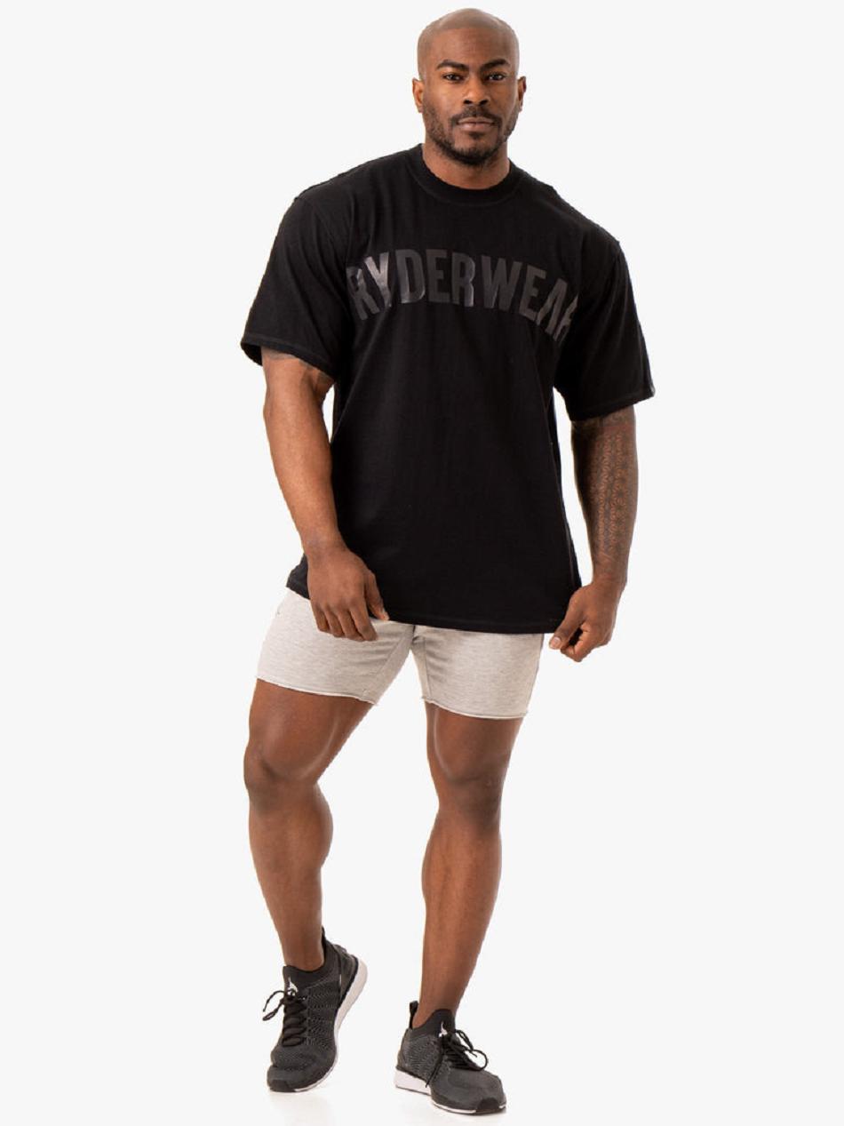 Black Men's Ryderwear Force Oversized T-Shirt Active Lounge | 98HF69091