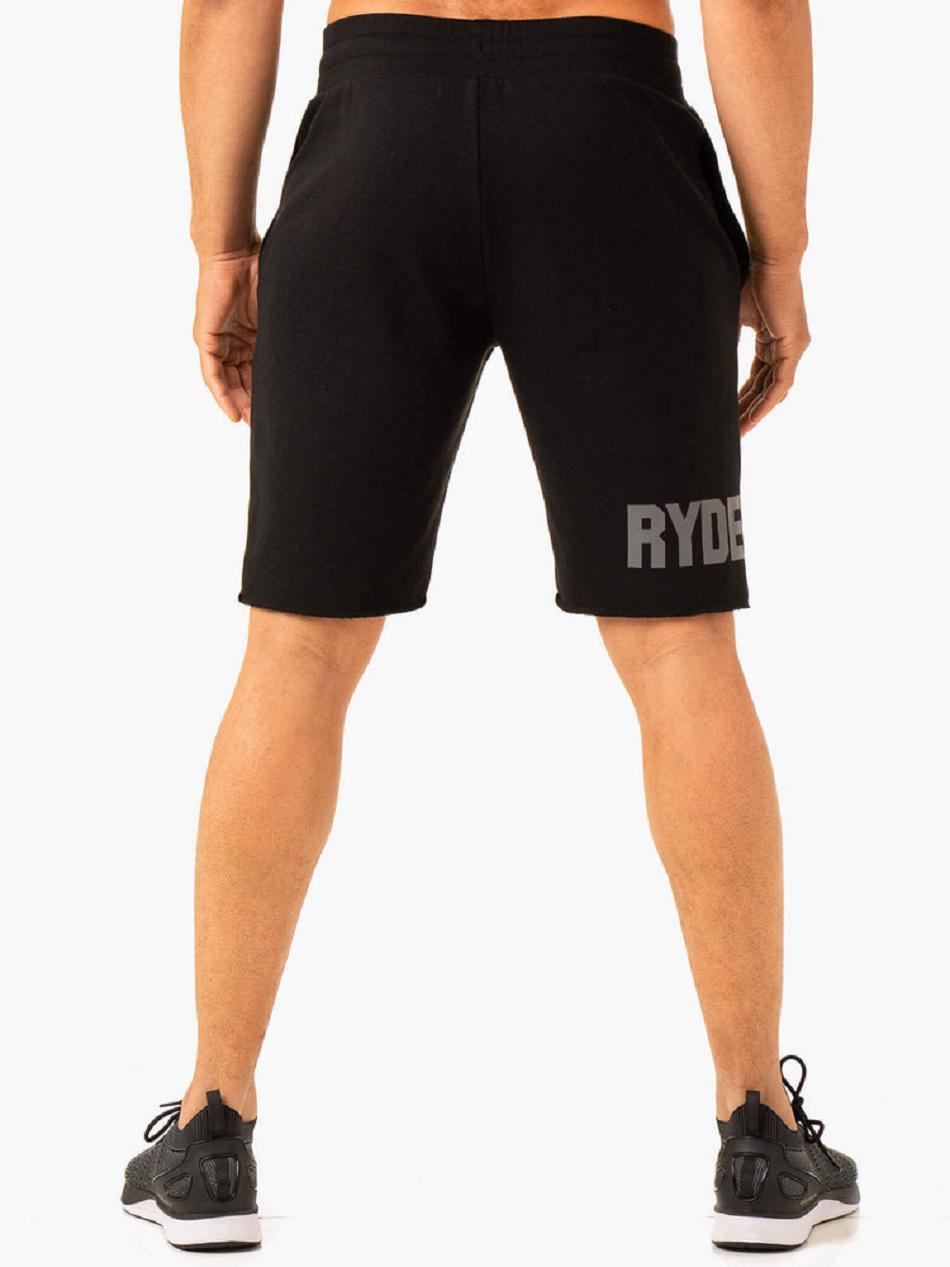 Black Men's Ryderwear Heritage Fleece Track Shorts Active Lounge | 145T25889