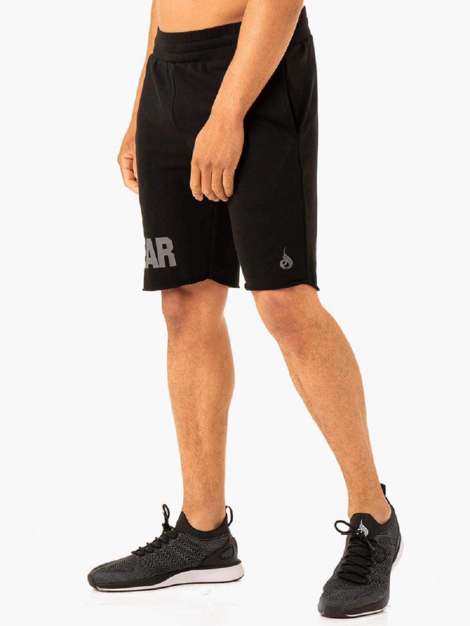 Black Men's Ryderwear Heritage Fleece Track Shorts Active Lounge | 145T25889
