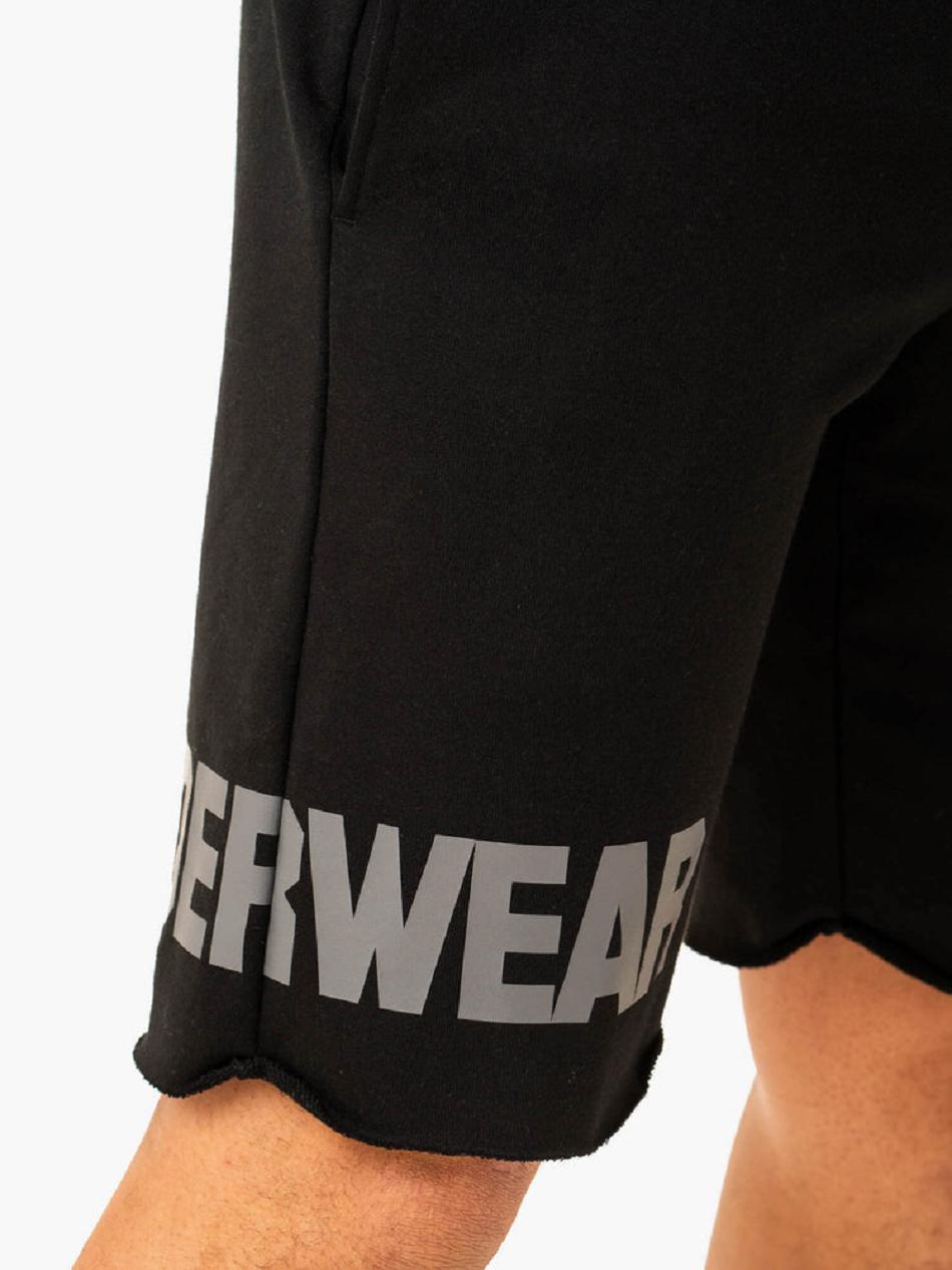 Black Men's Ryderwear Heritage Fleece Track Shorts Active Lounge | 145T25889