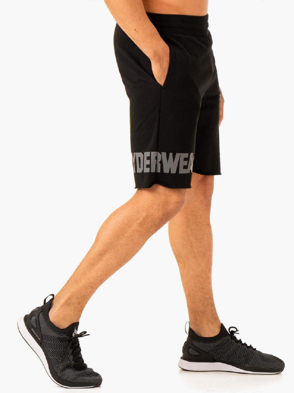 Black Men's Ryderwear Heritage Fleece Track Shorts Active Lounge | 145T25889