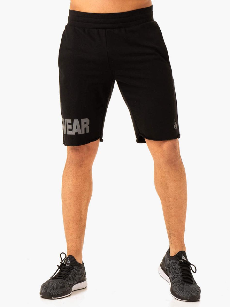 Black Men\'s Ryderwear Heritage Fleece Track Shorts Active Lounge | 145T25889