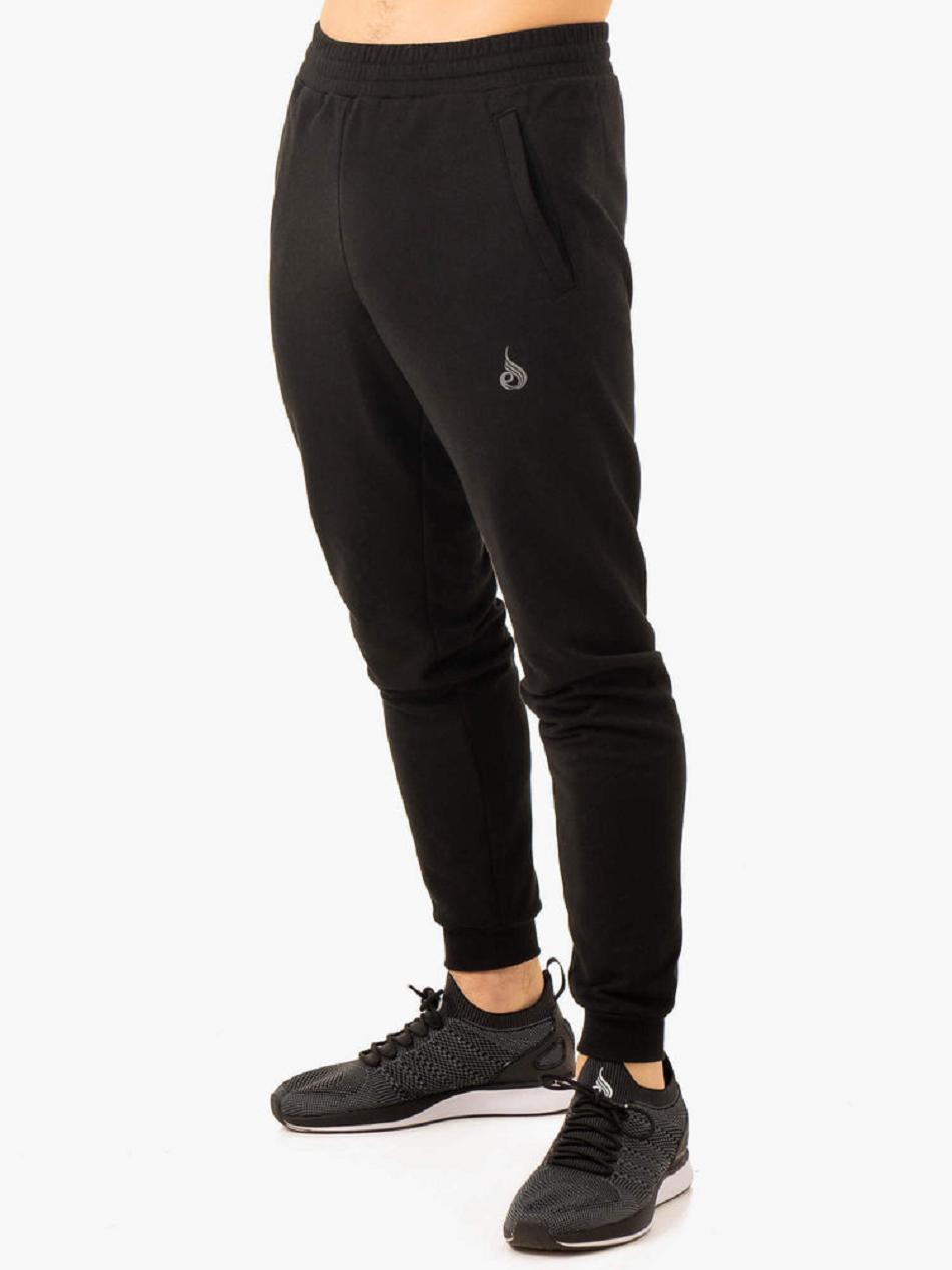 Black Men's Ryderwear Heritage Fleece Track Pants Active Lounge | BG9551546