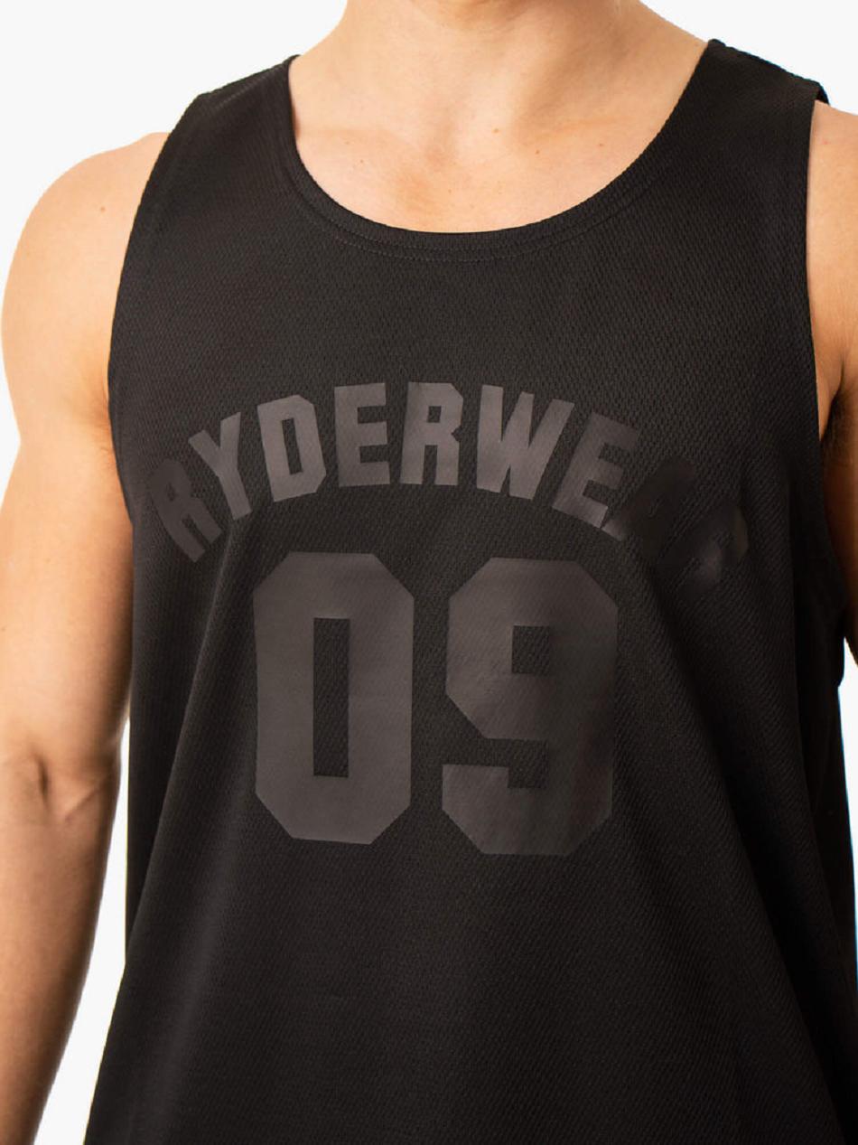 Black Men's Ryderwear Heritage Jersey Tanks | XG8394100