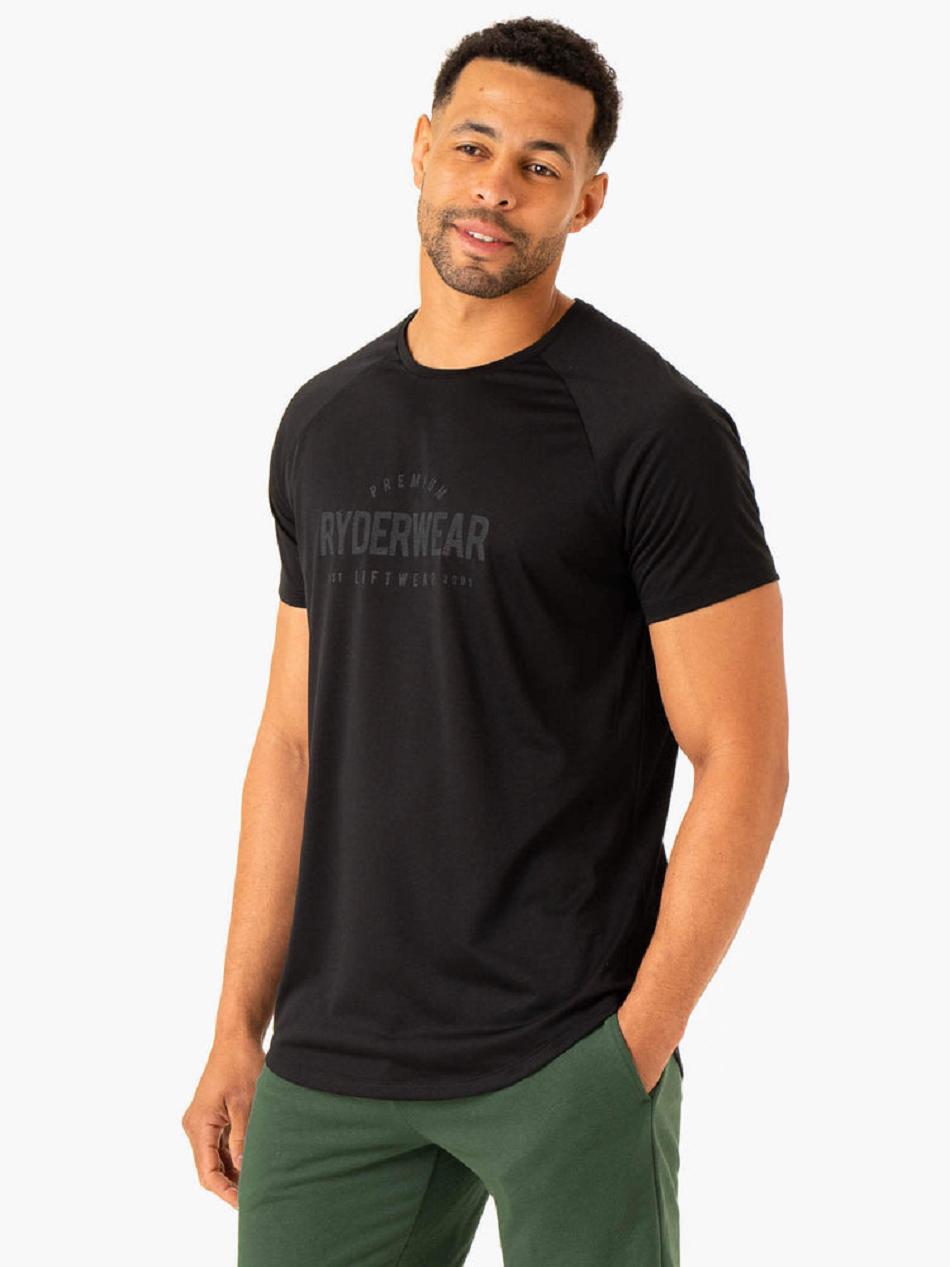 Black Men's Ryderwear Heritage T-shirt | 88HF74474
