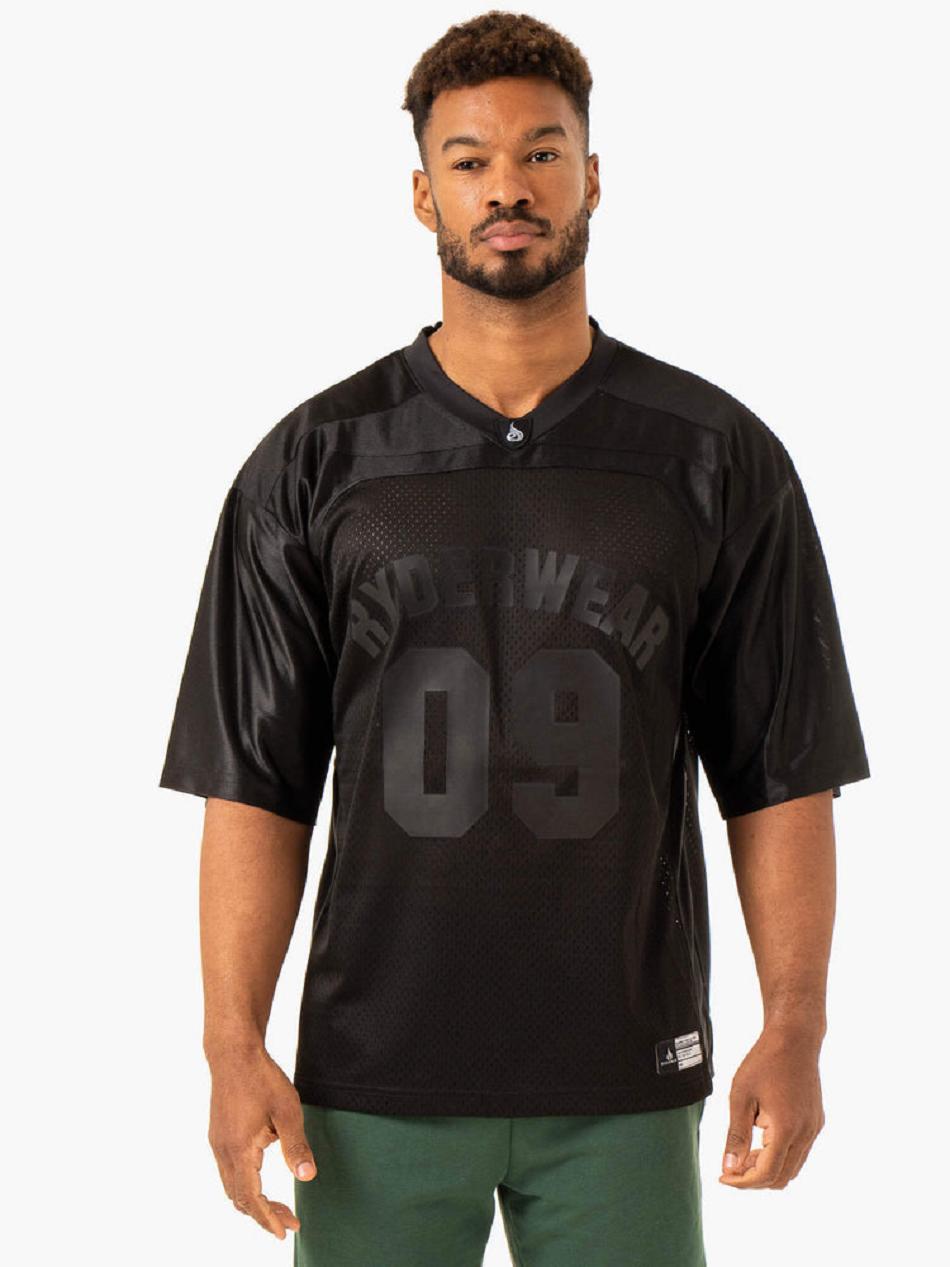 Black Men's Ryderwear Heritage Varsity Jersey Top | 93HF37675