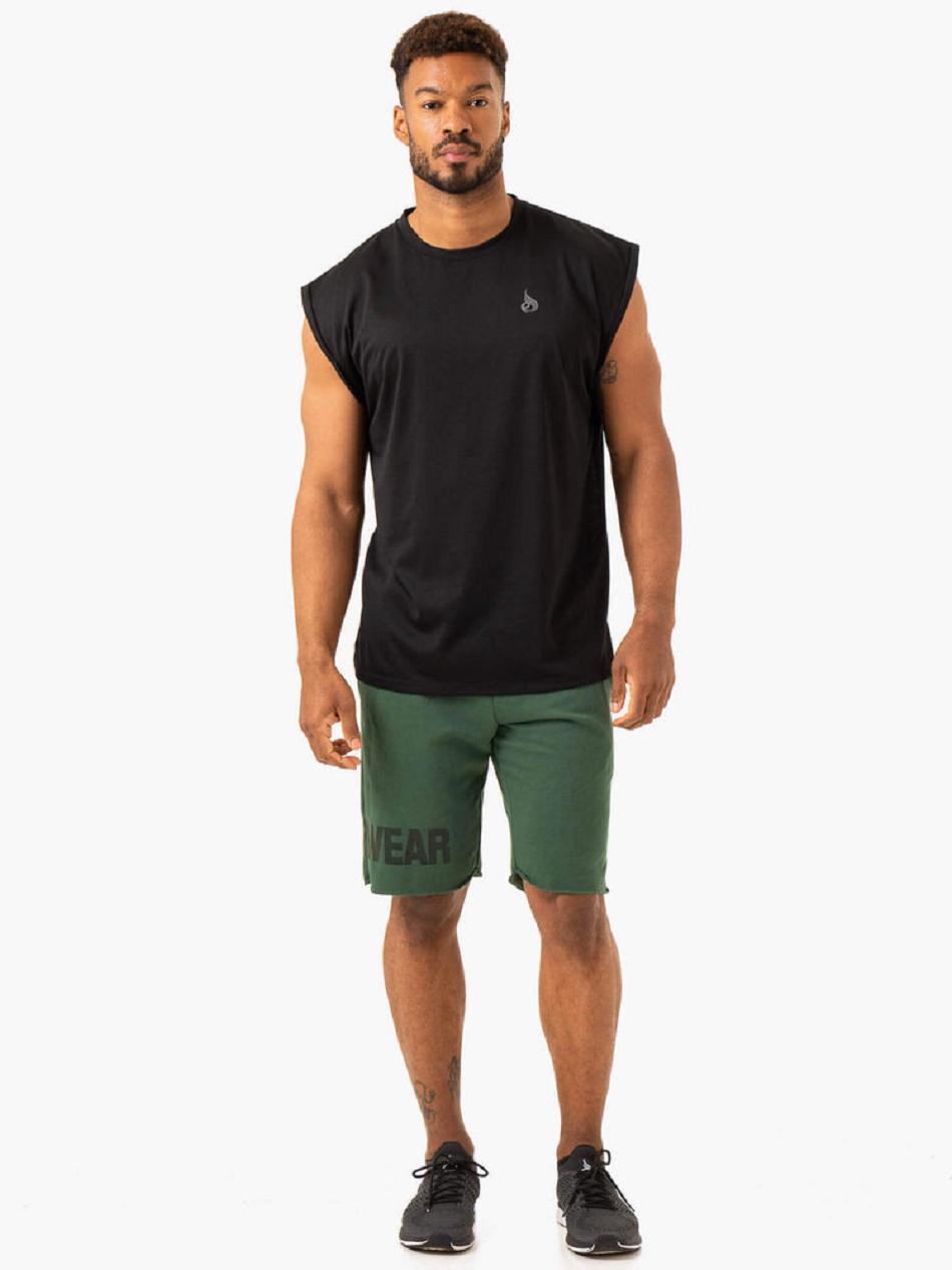 Black Men's Ryderwear Heritage Wide Cut Tank Top | 89FV10562