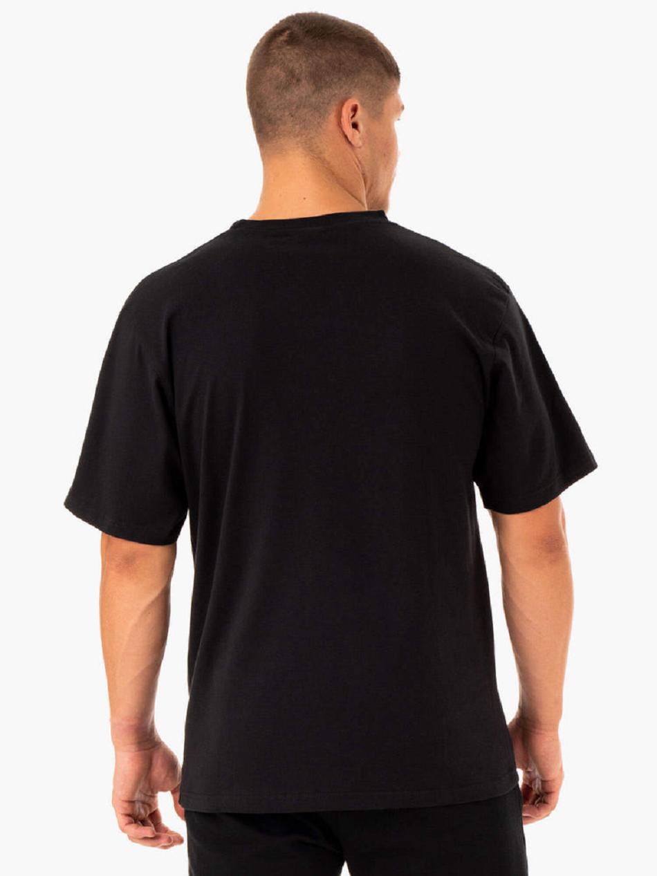 Black Men's Ryderwear Oversized T-shirt | DF8329088