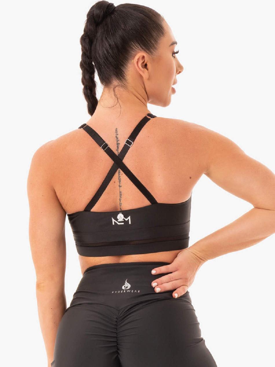 Black Women's Ryderwear NEM X RW Sports Bras | GB5472715