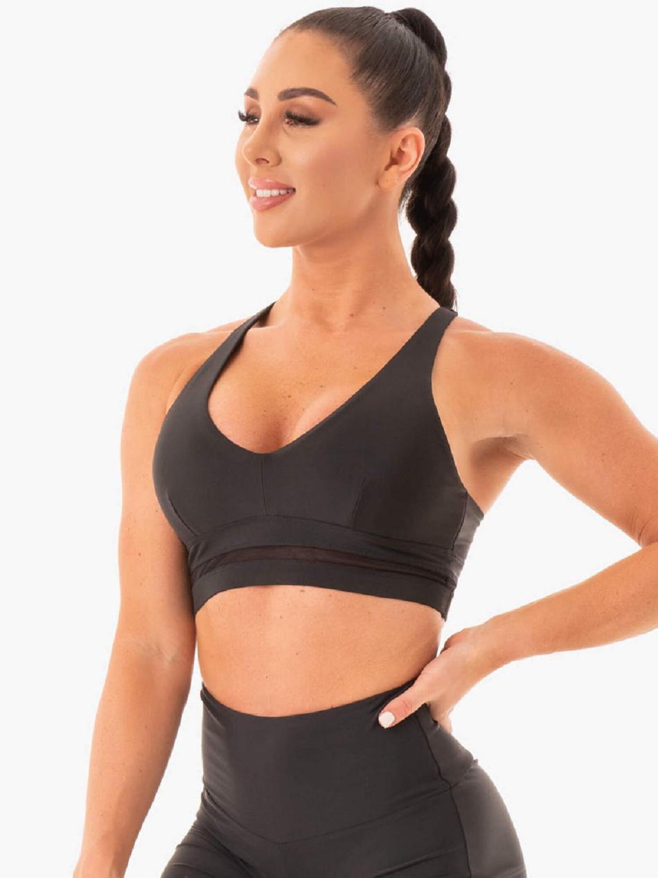 Black Women's Ryderwear NEM X RW Sports Bras | GB5472715