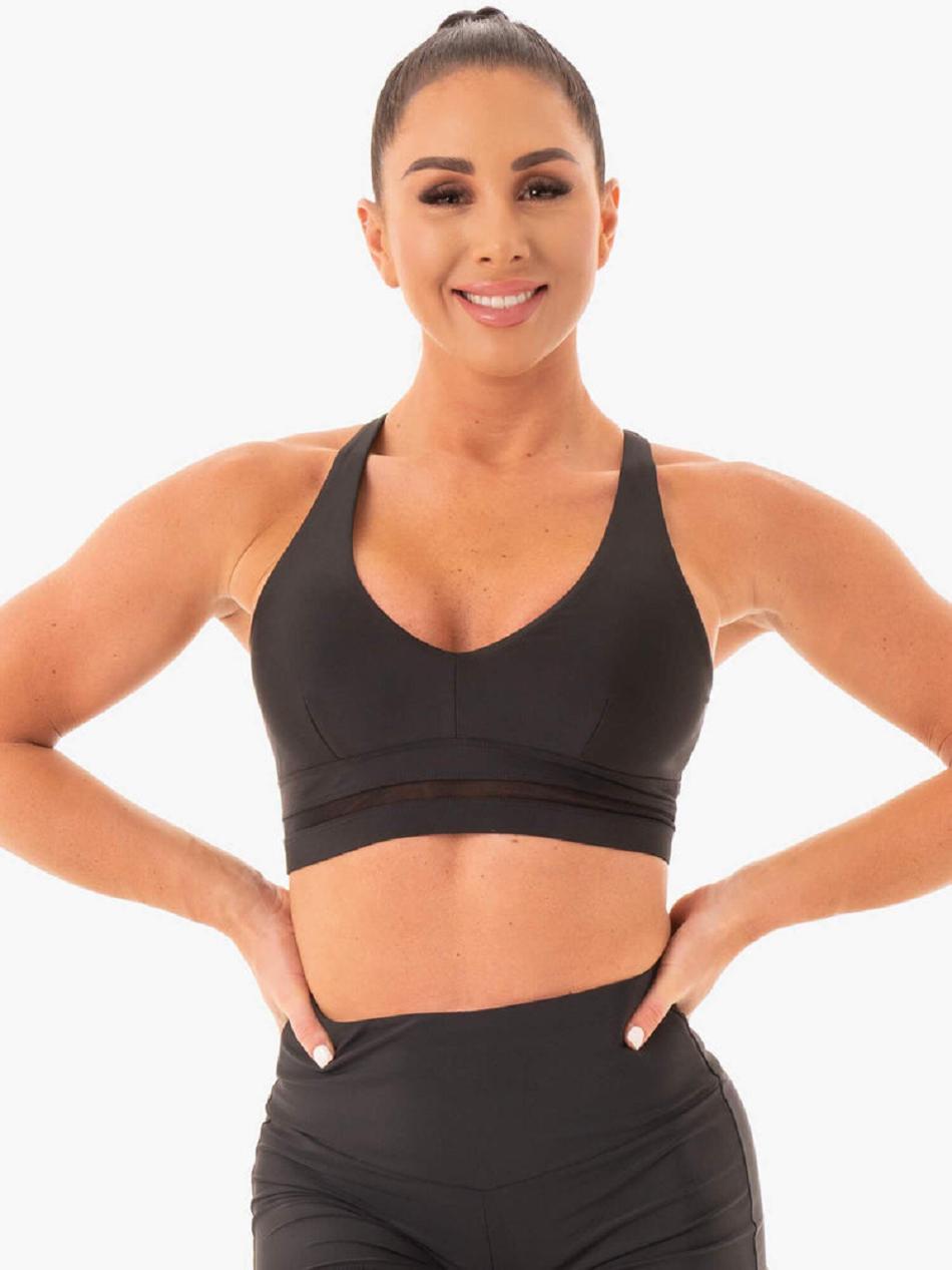 Black Women's Ryderwear NEM X RW Sports Bras | GB5472715