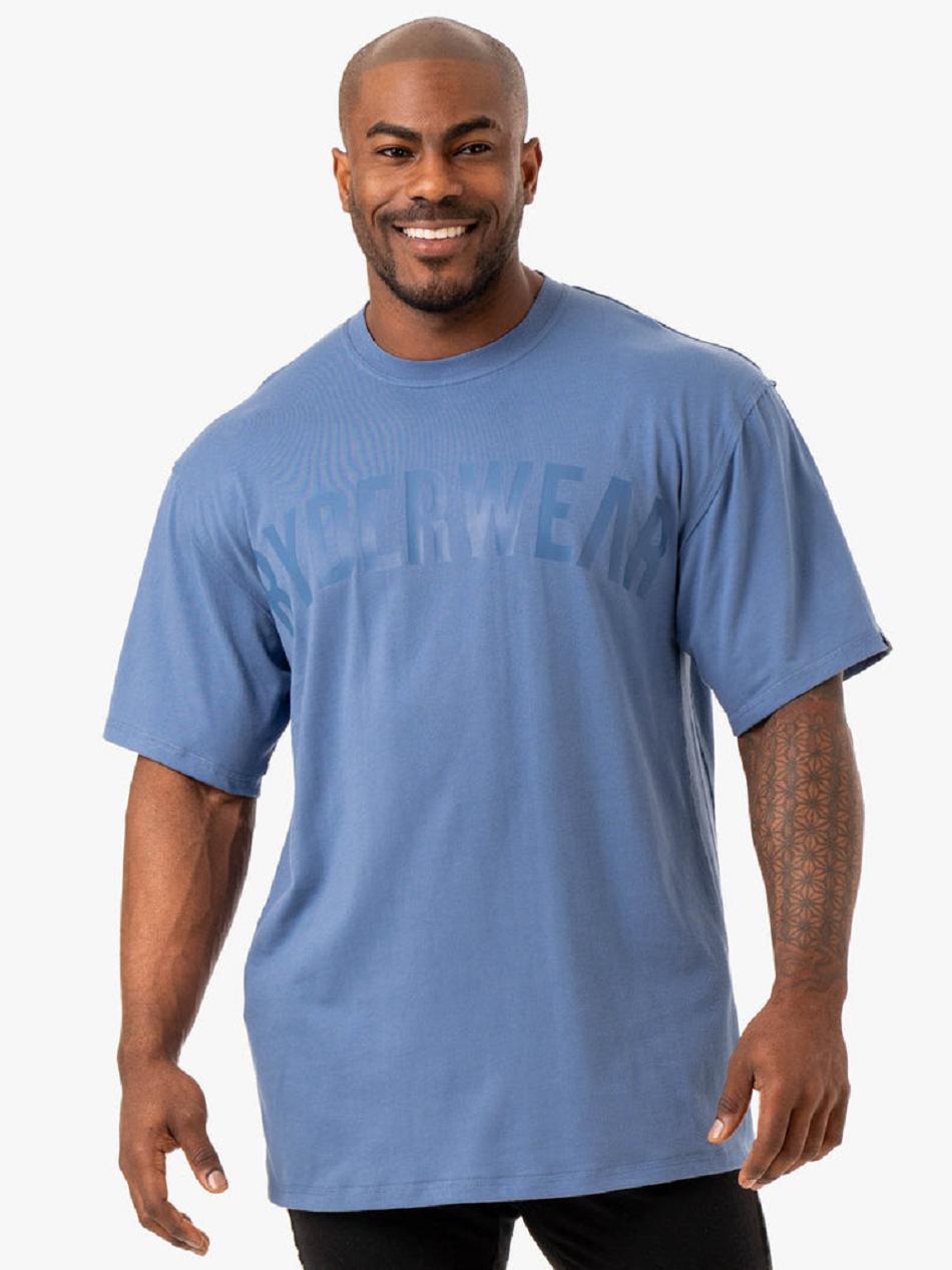 Blue Men\'s Ryderwear Force Oversized T-shirt | DF8187532