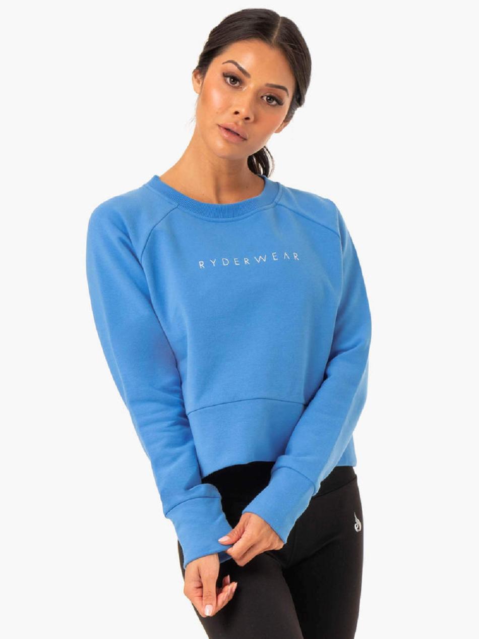 Blue Women's Ryderwear Motion Sweaters | 65Y7492200