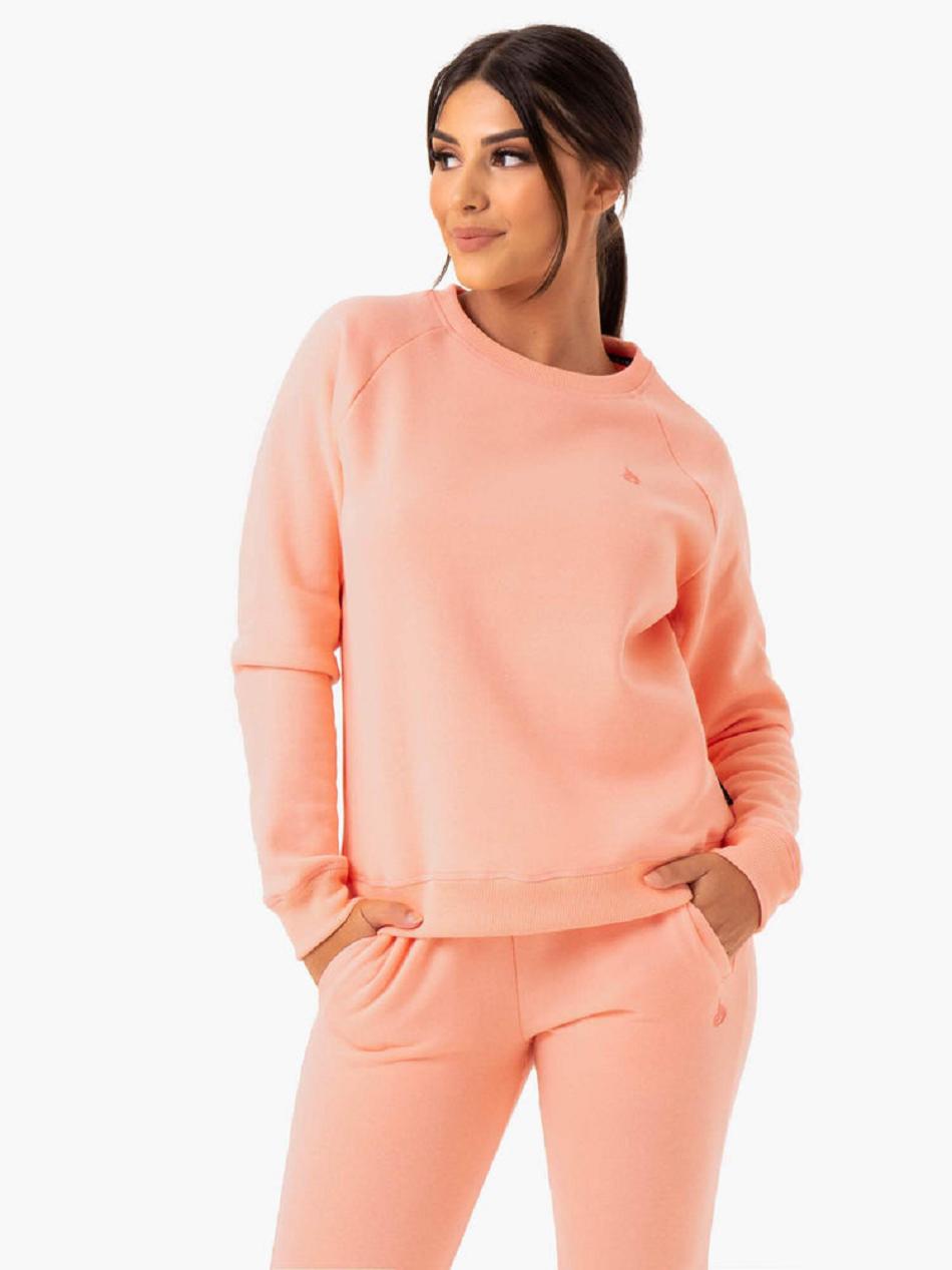 Coral Women's Ryderwear Adapt Boyfriend Sweaters | 75HF54382