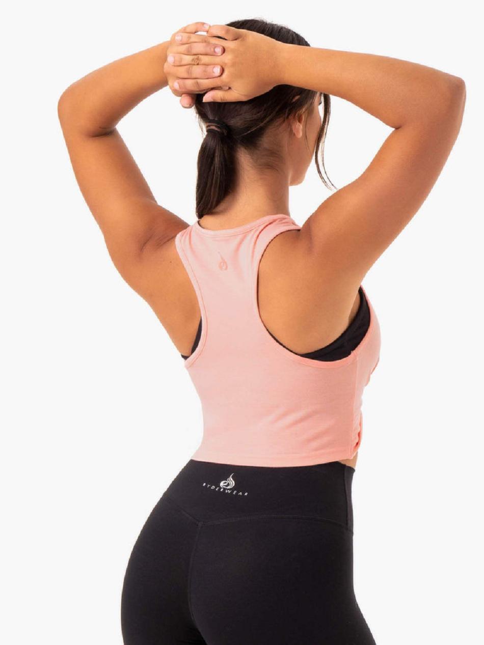 Coral Women's Ryderwear Adapt Twist Cropped Tanks | DF6616730