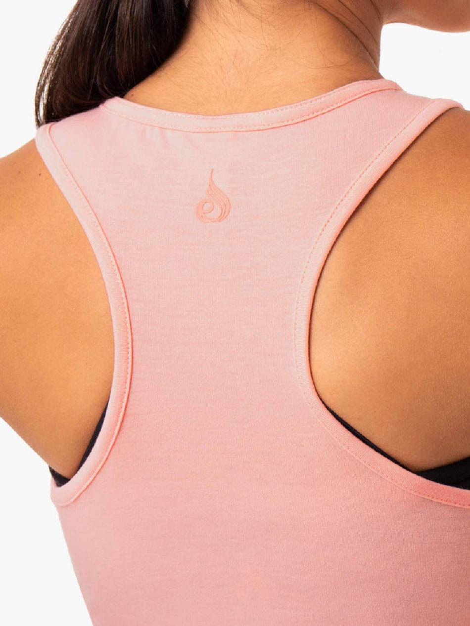 Coral Women's Ryderwear Adapt Twist Cropped Tanks | DF6616730