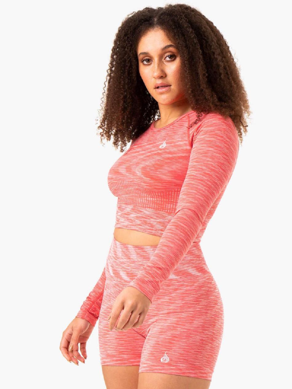 Coral Women's Ryderwear Evolve Long Sleeve Top Seamless | 52GA41209