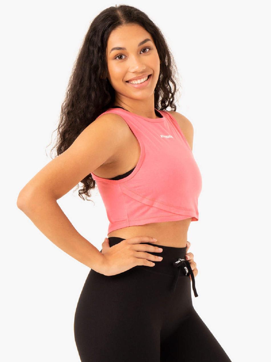 Coral Women's Ryderwear Replay Cross Over Tanks | GB6449252