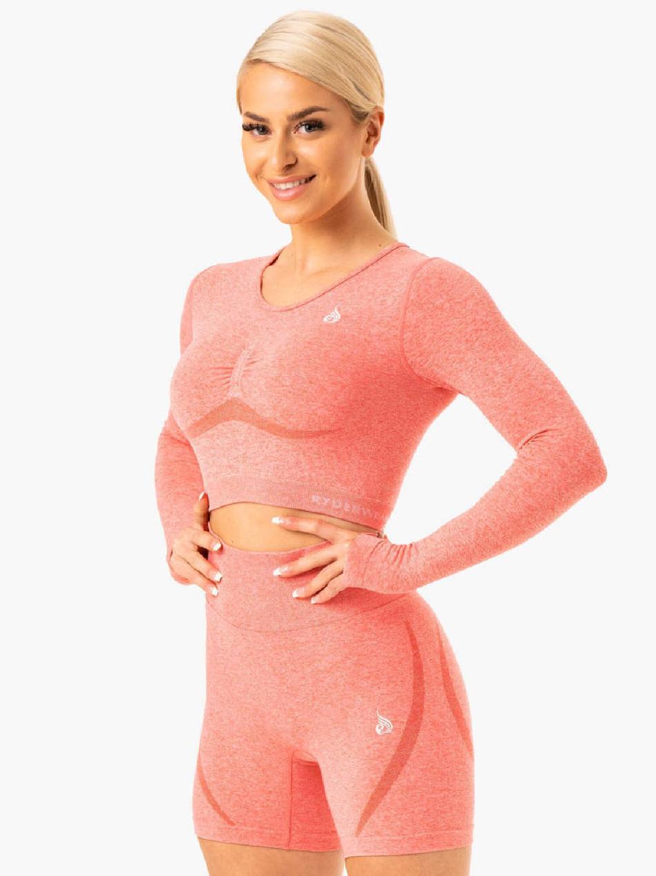 Coral Women's Ryderwear Sculpt Seamless Long Sleeve Top Top | 6Y6334029