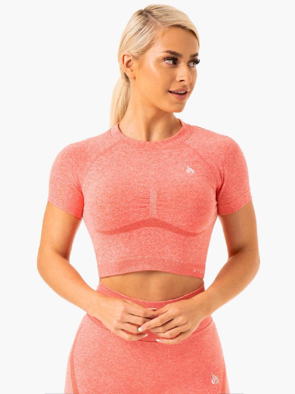Coral Women's Ryderwear Sculpt Seamless T-Shirt Top | DF6029057