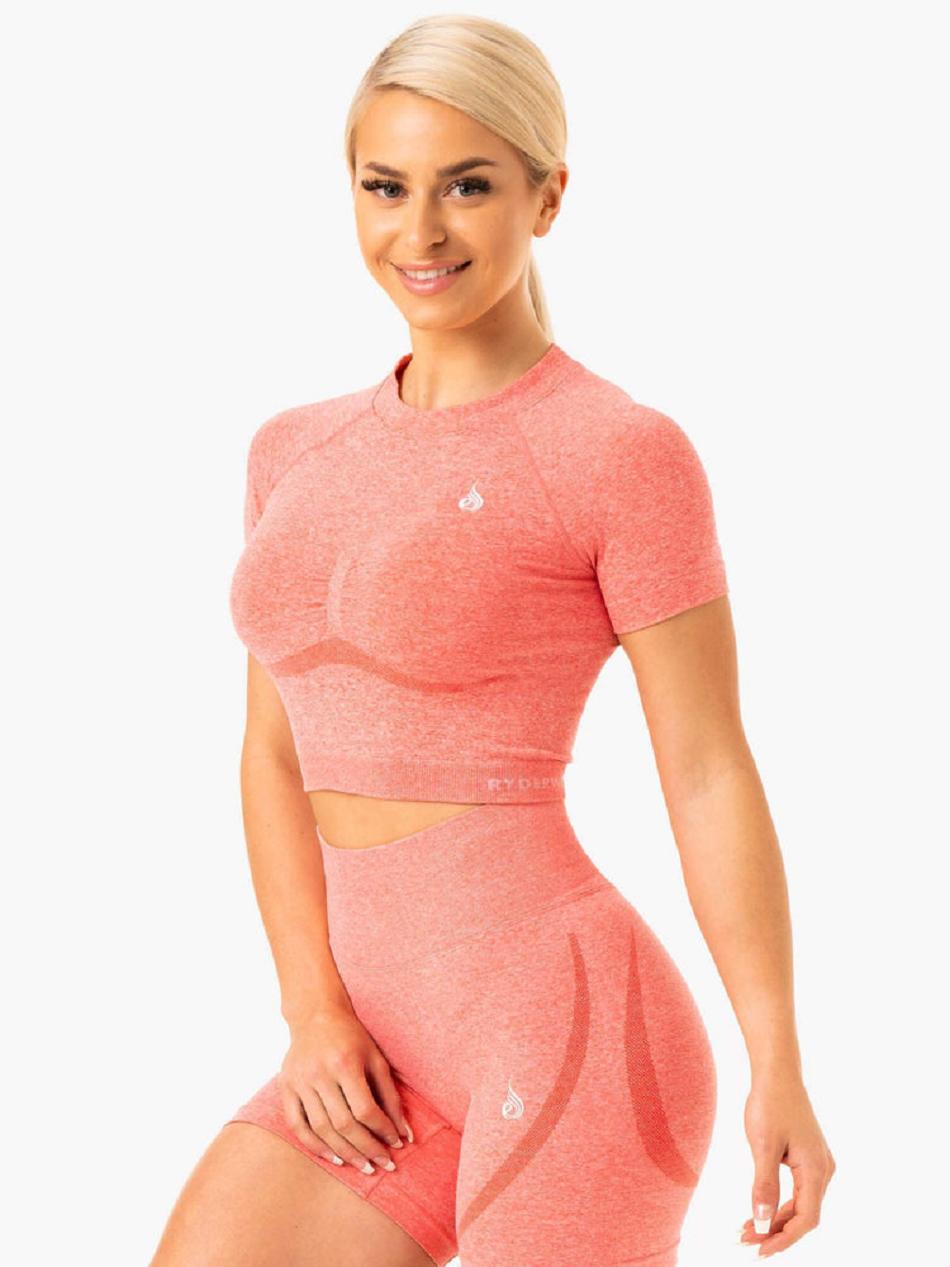 Coral Women\'s Ryderwear Sculpt T-Shirt Seamless | 46EW45935