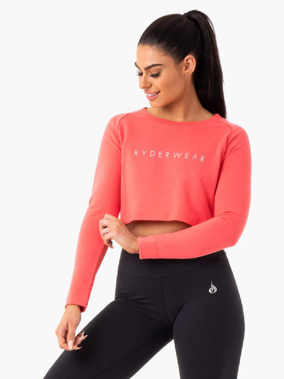 Coral Women's Ryderwear Staples Cropped Sweater Top | ES6190015
