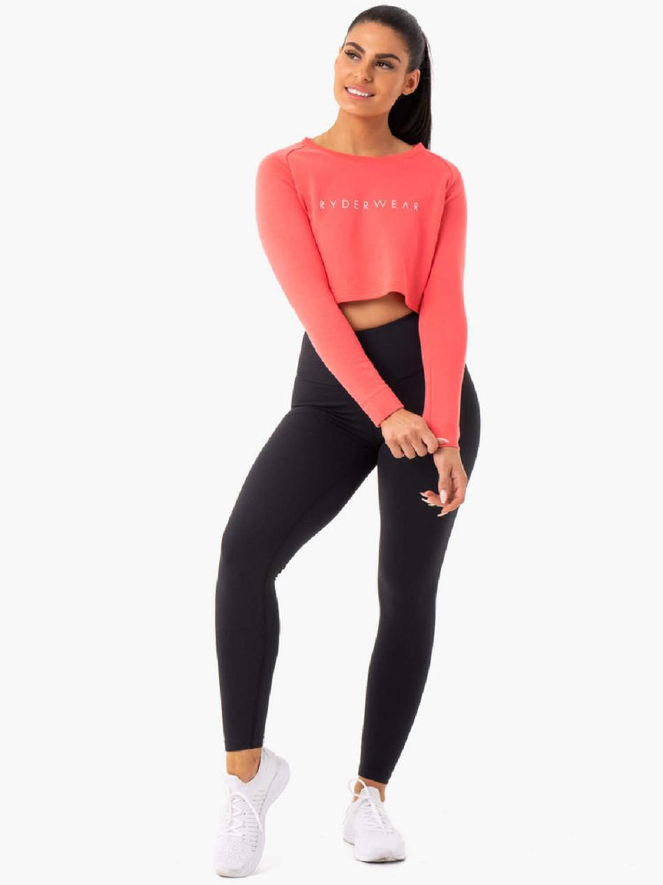 Coral Women's Ryderwear Staples Cropped Sweater Top | ES6190015