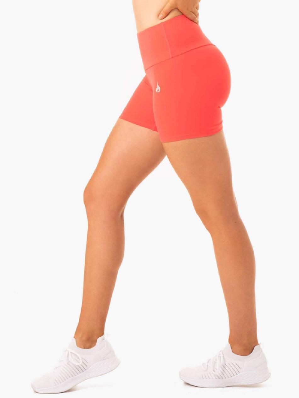 Coral Women's Ryderwear Staples Mid Length Shorts Scrunch Bum | OKT53549