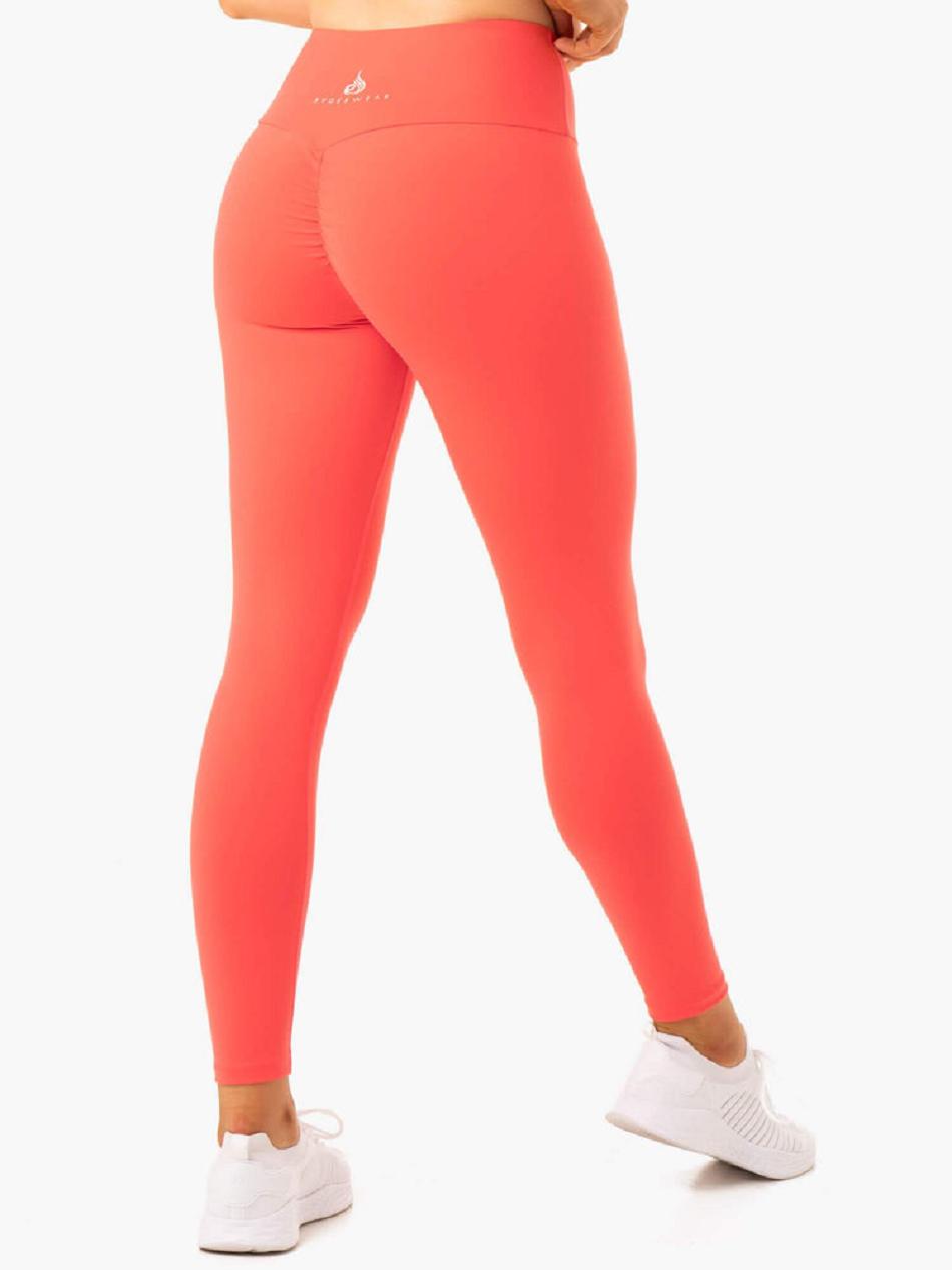 Coral Women's Ryderwear Staples Scrunch Bum Leggings | DF3882302