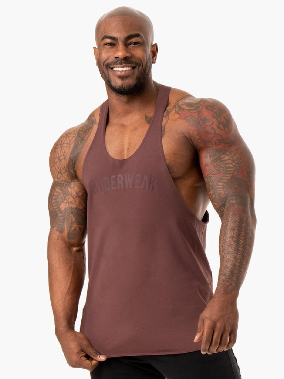 Dark Red Men's Ryderwear Force T-Back Stringers | 82RW52238