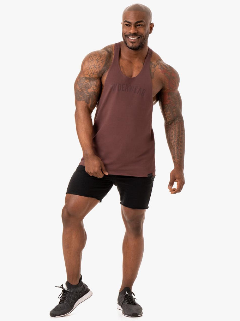 Dark Red Men's Ryderwear Force T-Back Stringers | 82RW52238