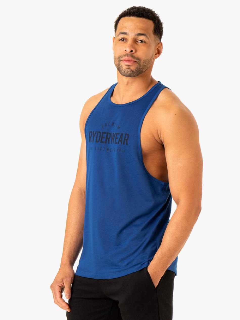 Deep Blue Men's Ryderwear Heritage Baller Tanks | 81RC56428