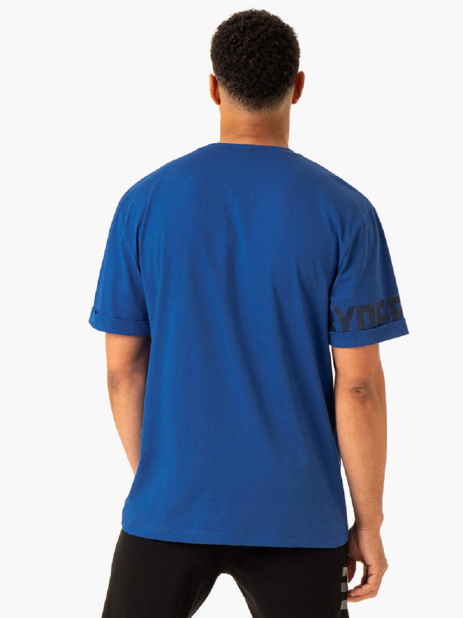 Deep Blue Men's Ryderwear Heritage Oversized T-Shirt Active Lounge | HY9663305