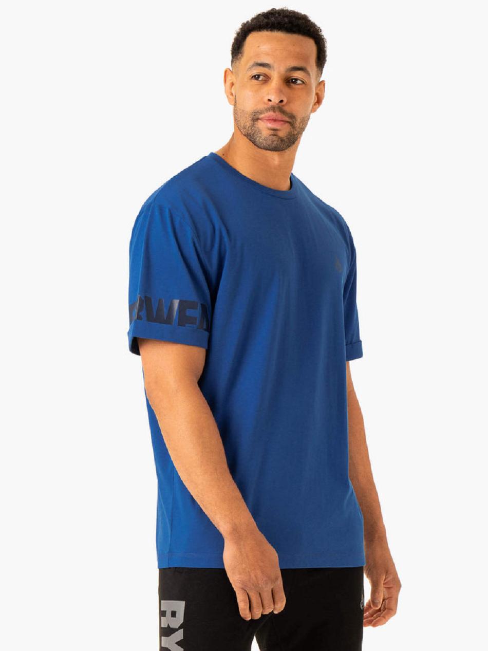 Deep Blue Men's Ryderwear Heritage Oversized T-Shirt Active Lounge | HY9663305