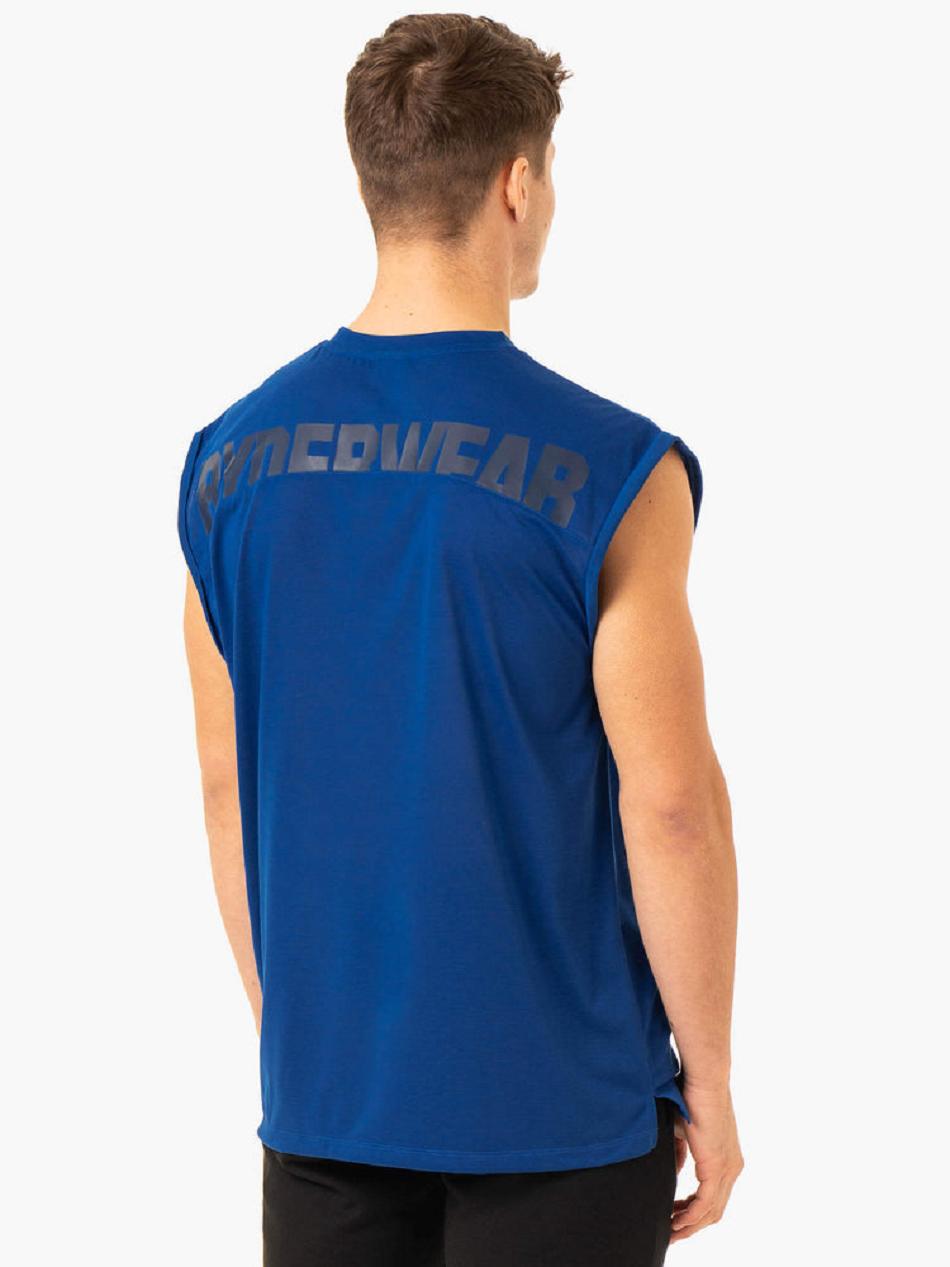 Deep Blue Men's Ryderwear Heritage Wide Cut Tanks | 120S18617