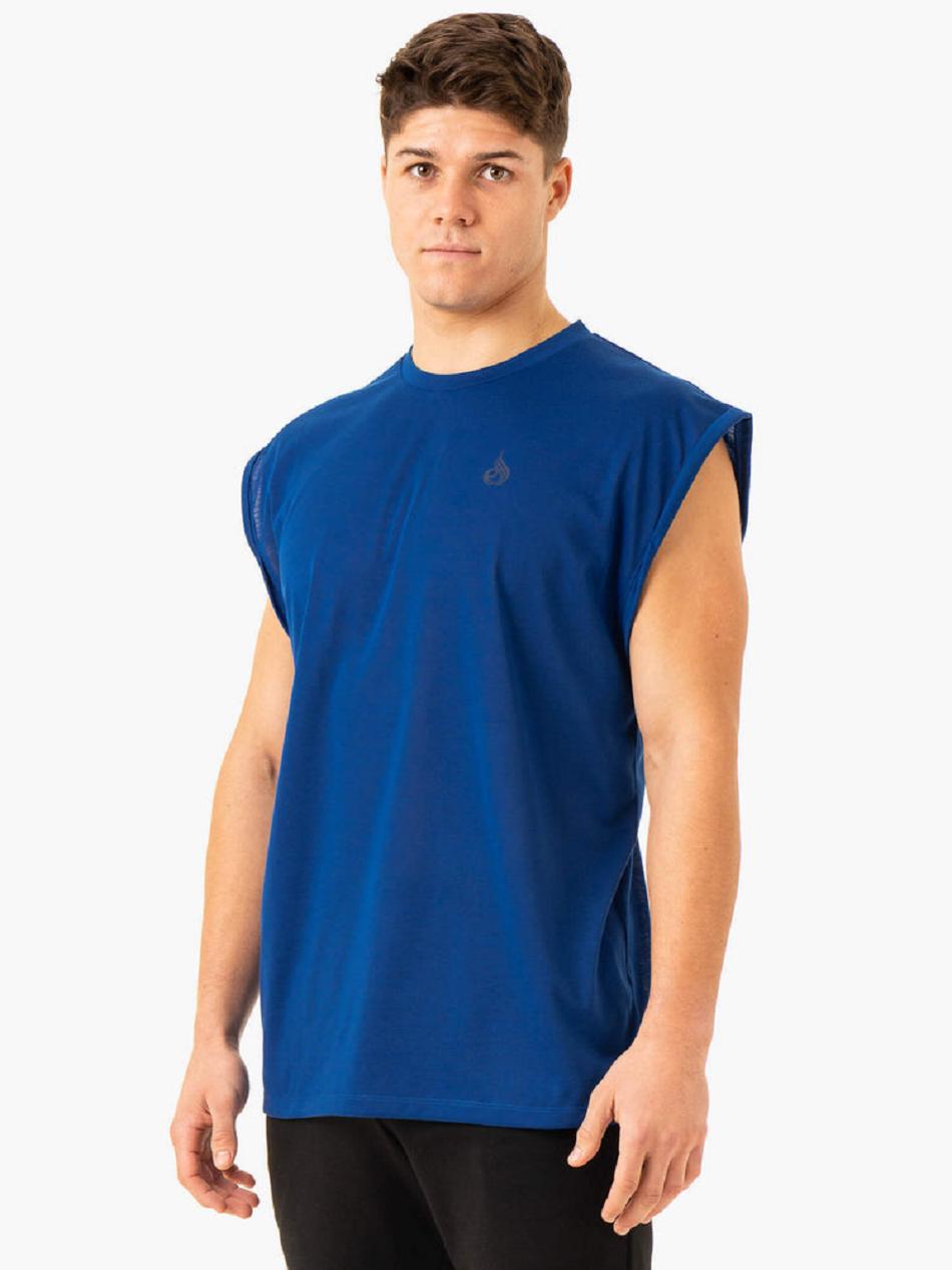 Deep Blue Men's Ryderwear Heritage Wide Cut Tanks | 120S18617