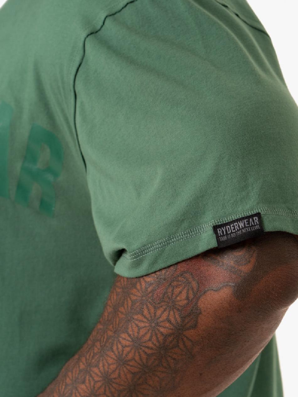Green Men's Ryderwear Force Oversized T-shirt | 83RW38087