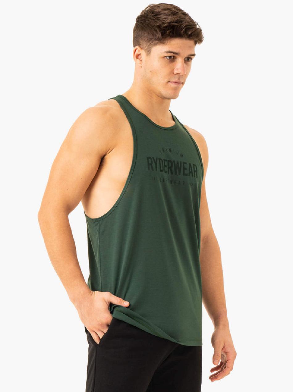 Green Men's Ryderwear Heritage Baller Tanks | 86GA52021