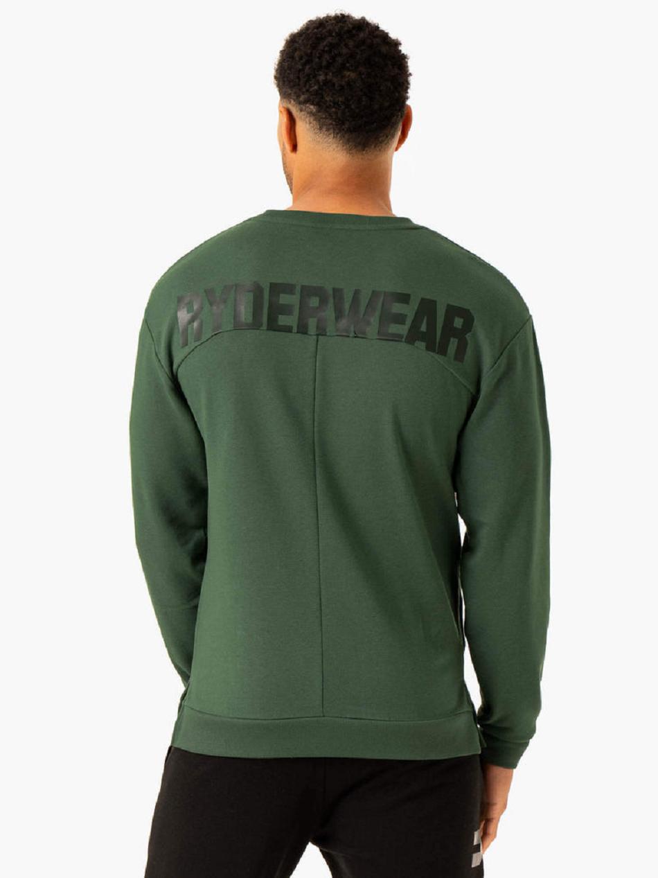 Green Men's Ryderwear Heritage Crew Neck Top | 161G86498