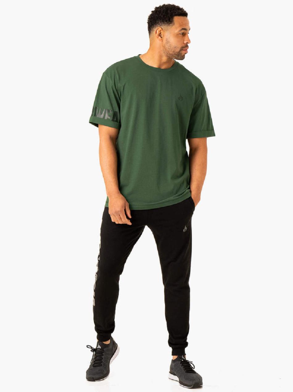 Green Men's Ryderwear Heritage Oversized T-Shirt Active Lounge | 157IV77854