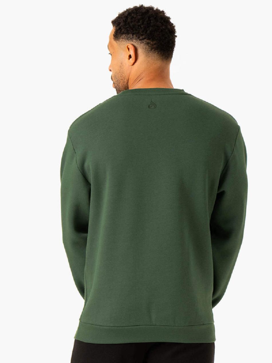 Green Men's Ryderwear Heritage Pullover Jumper Active Lounge | 168DF28795