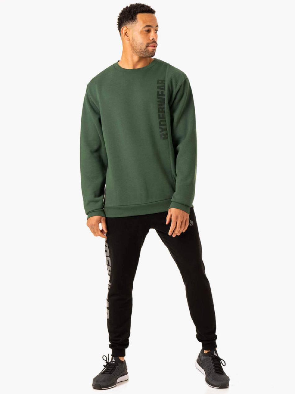 Green Men's Ryderwear Heritage Pullover Jumper Active Lounge | 168DF28795