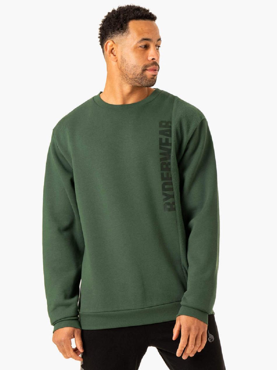 Green Men\'s Ryderwear Heritage Pullover Jumper Active Lounge | 168DF28795