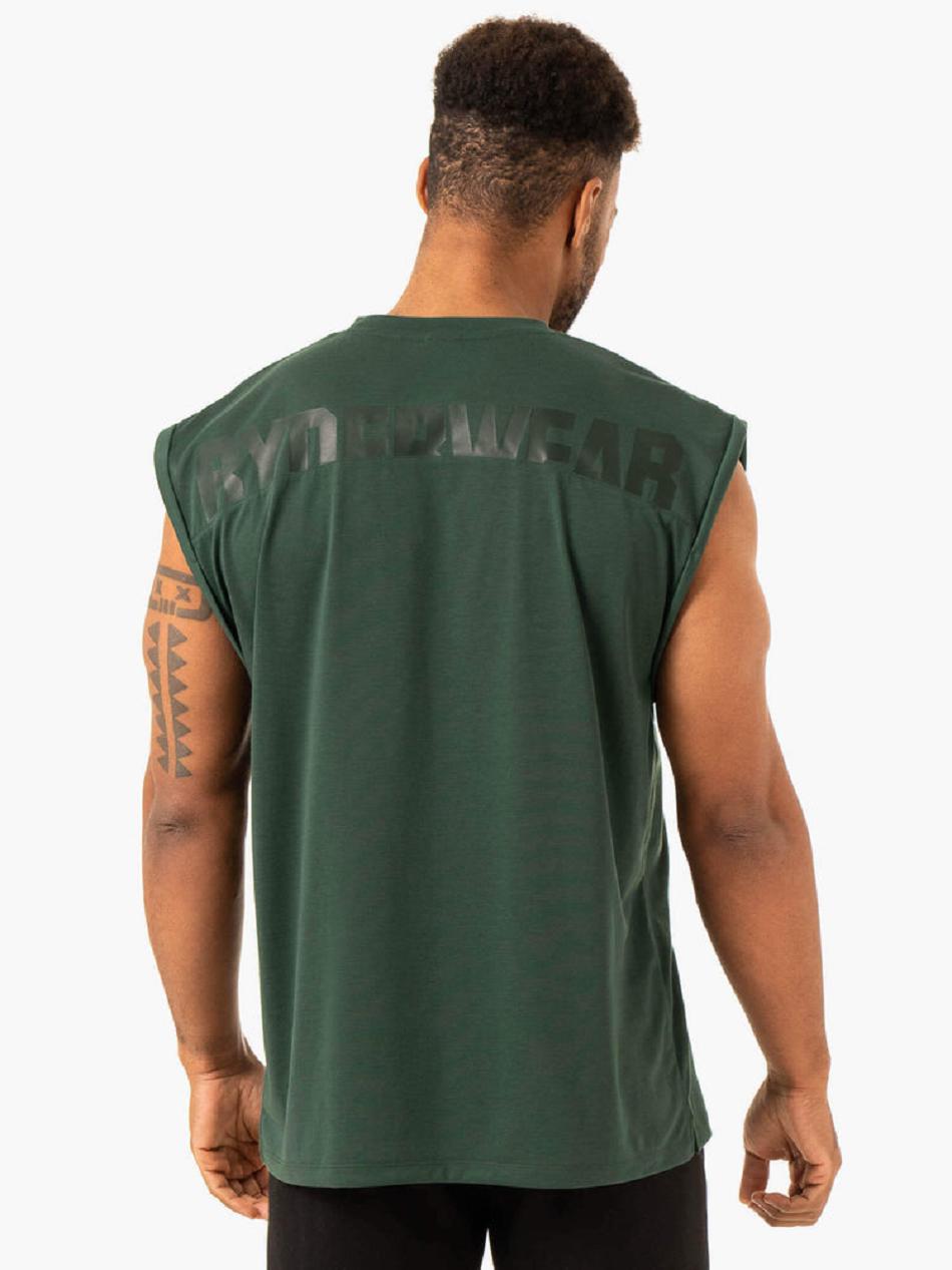 Green Men's Ryderwear Heritage Wide Cut Tanks | 144IV42525
