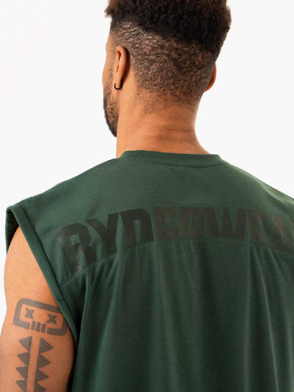 Green Men's Ryderwear Heritage Wide Cut Tanks | 144IV42525