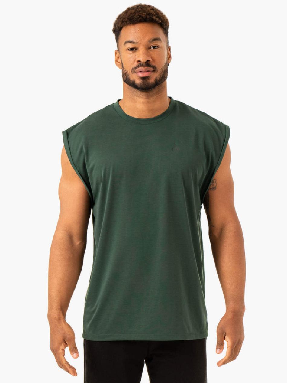 Green Men's Ryderwear Heritage Wide Cut Tanks | 144IV42525