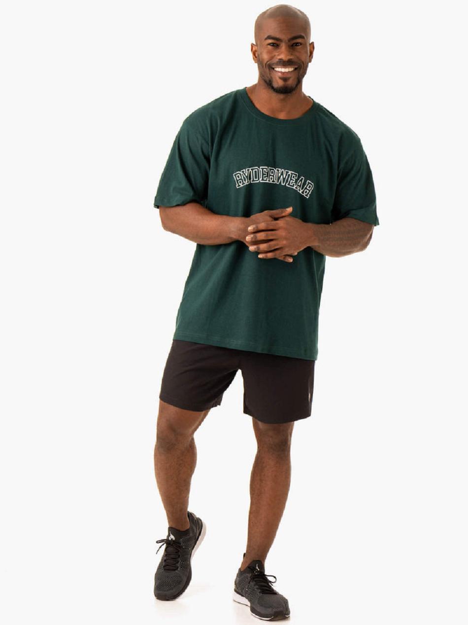 Green Men's Ryderwear Oversized T-shirt | 646Y51169