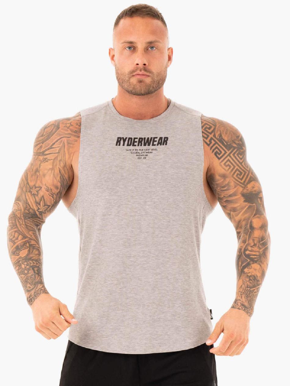 Grey Men\'s Ryderwear Core Baller Tank Top | FG84892