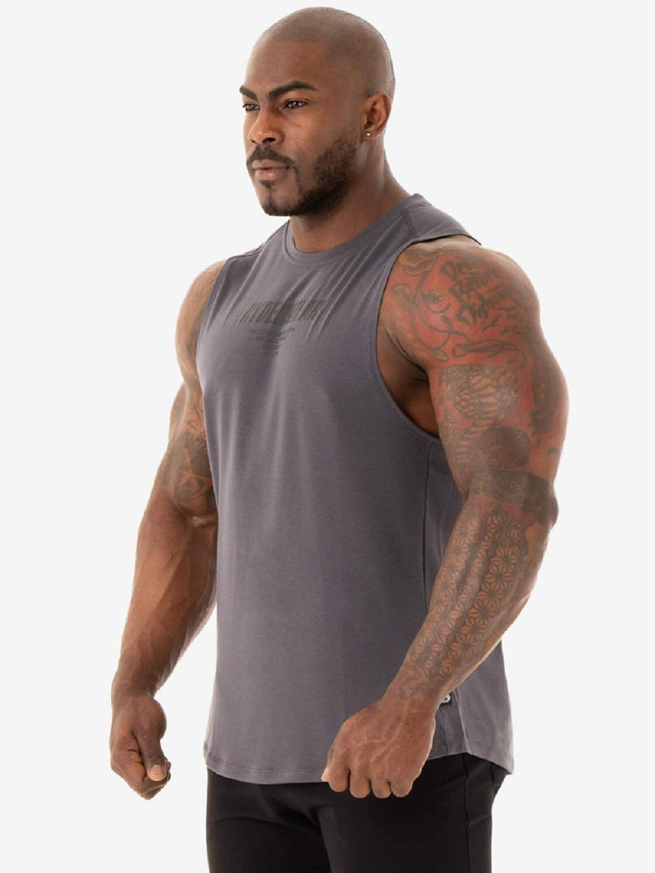 Grey Men's Ryderwear Core Baller Tanks | 80EW16806