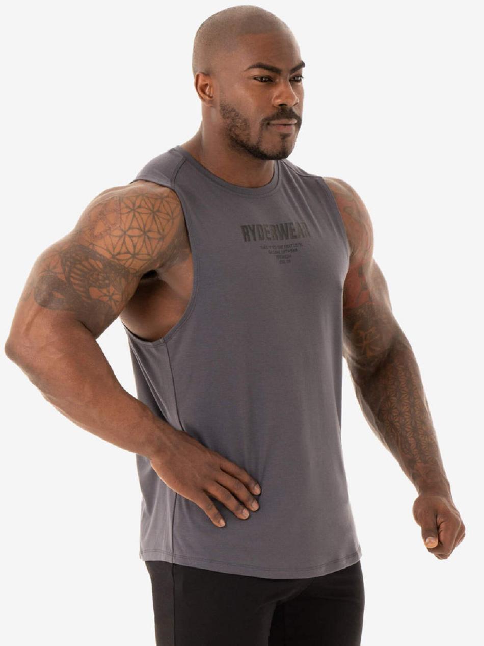 Grey Men's Ryderwear Core Baller Tanks | 80EW16806